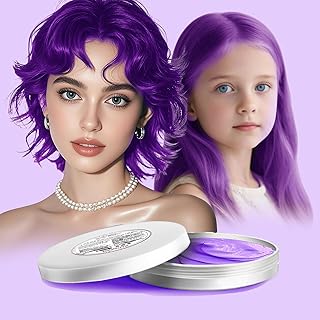 HaiolorPro Purple Temporary Hair Color Wax, Temporary Hair Color Dye for Kids Washable, Natural Instant Color Wax Hairstyle Cream Hair Pomades for Women & Men Party Cosplay Halloween Valentines Day