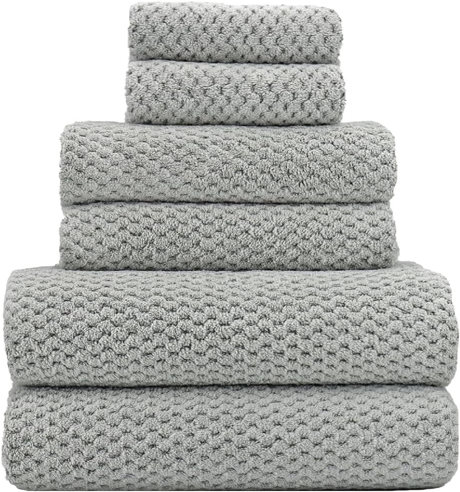 Quick Drying Fiber Towels Bathroom Hand Towels Polyester Towel Set of 6