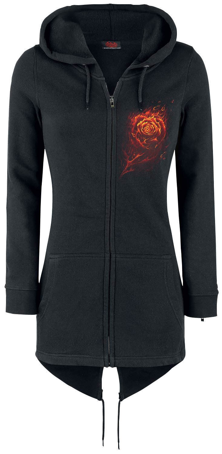 Spiral Burnt Rose Donna Felpa Jogging Nero 100% Cotone Regular