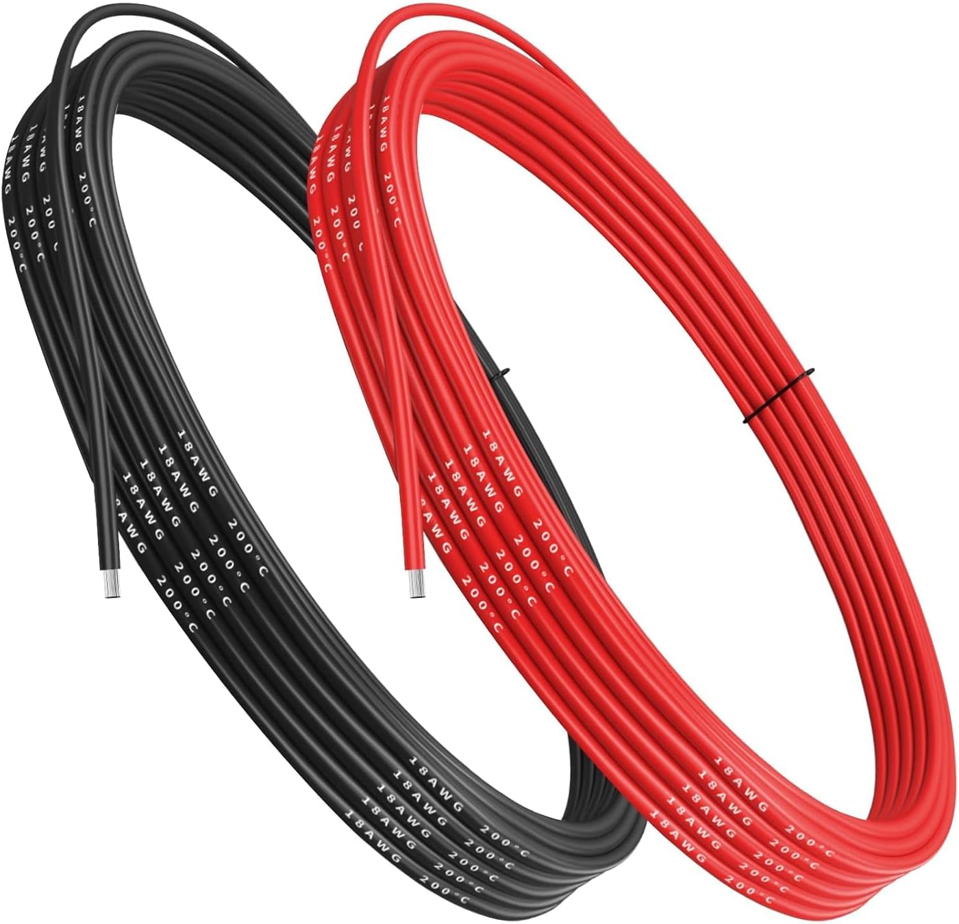 18 Gauge Silicone Wire, 18 AWG Electrical Cable 5M [2.5m Black and 2.5m Red], Flexible 150 Strands 0.08 mm of Tinned Copper High Temperature Wire for RC Car, Marine, Drone, etc