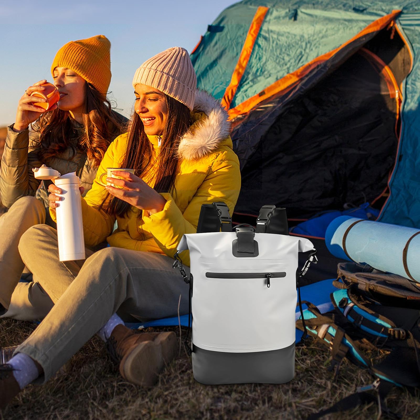 Wodoodporna Torba Duffel 25 l Torba Podróżna z Rolowanym Zamknięciem | Plecak Turystyczny Do Kempingu, Aktywności Na Zewnątrz, Wspinaczki, Trekking, Plaży, Siłowni, Sportu,
