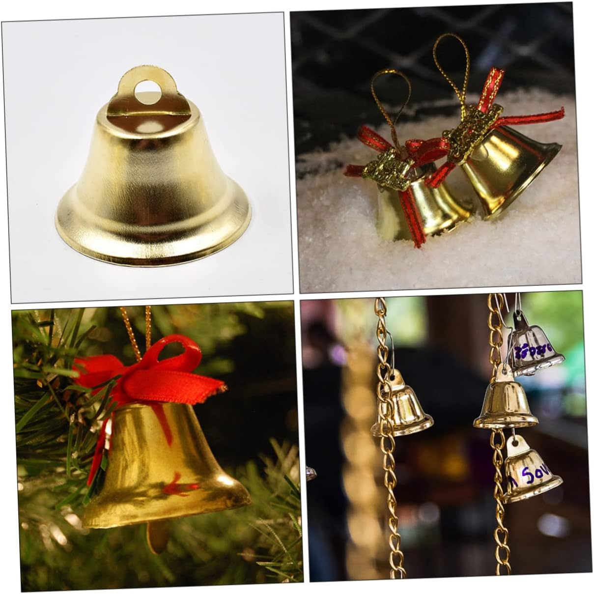 60pcs Christmas Bell Pendants Lightweight Wind Chime Accessories for Holiday Home for Crafting and Festive Celebrations
