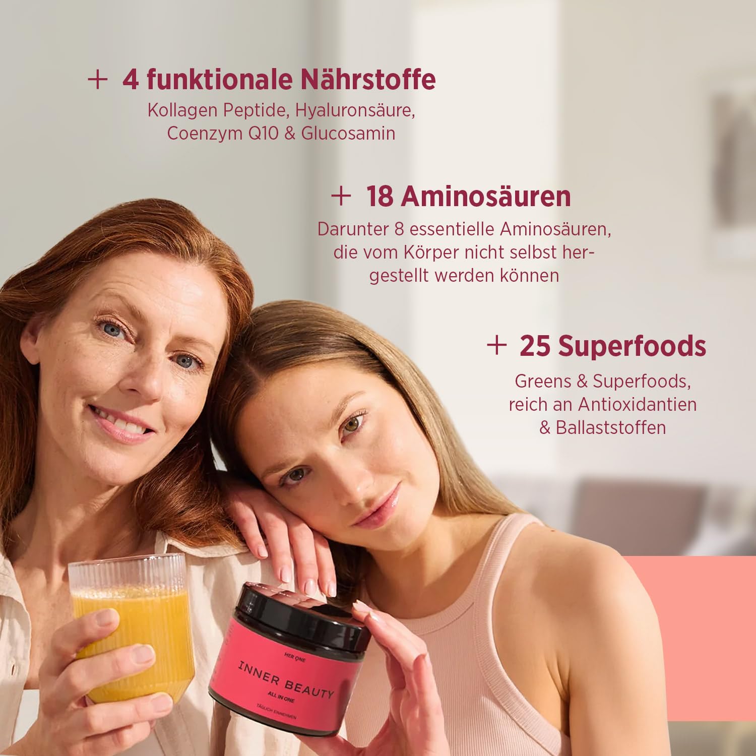 HER ONE INNER BEAUTY All in One Limited Edition | Complejo de vitaminas en alta dosis | multivitaminas y minerales para mujeres | multivitaminas y minerales | Bebida de belleza | 30 porciones
