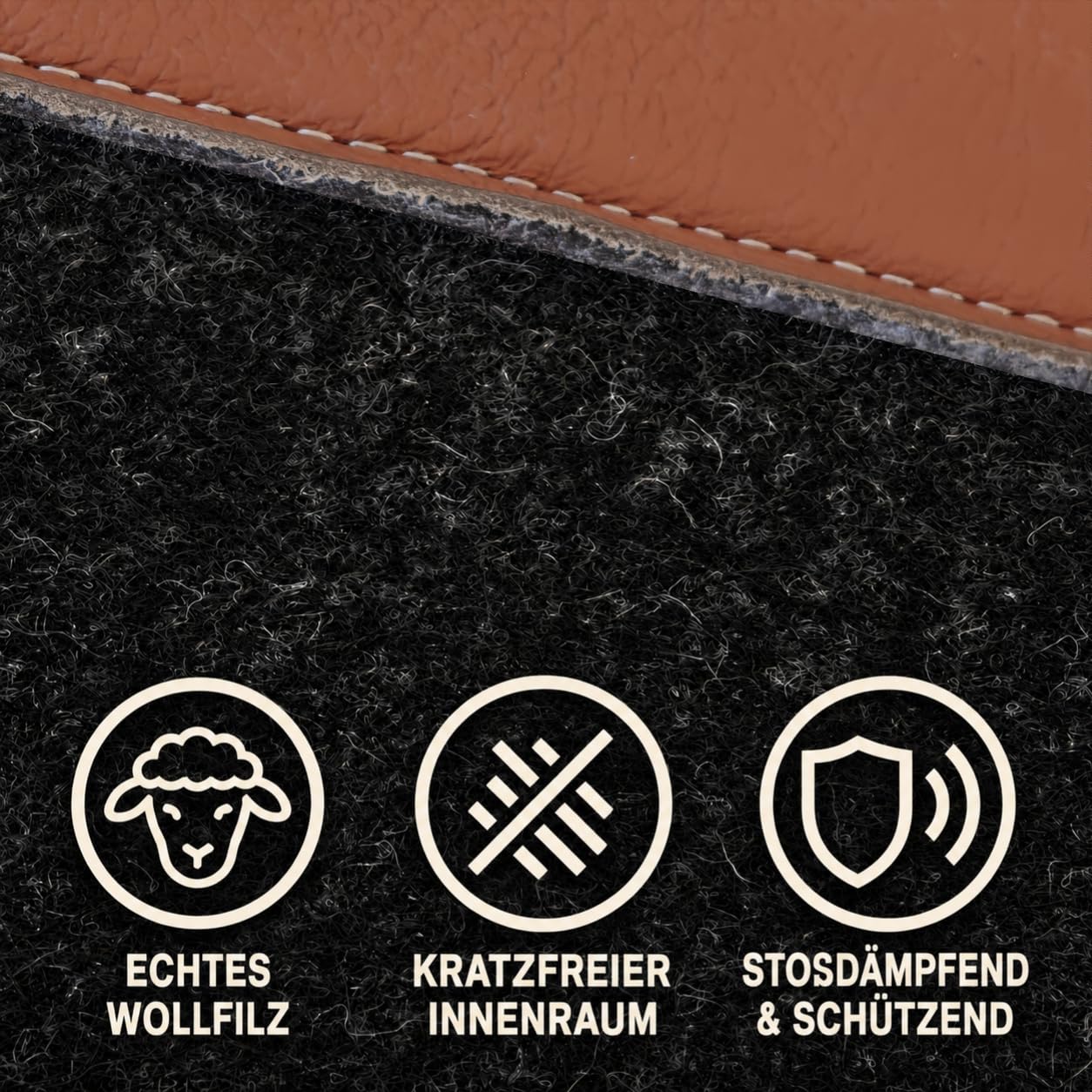 Centaur Custodia per laptop di alta qualità in vera pelle italiana e 100% feltro di lana, realizzata in Germania, elegante custodia con scomparto extra, custodia protettiva per notebook da 14", colore