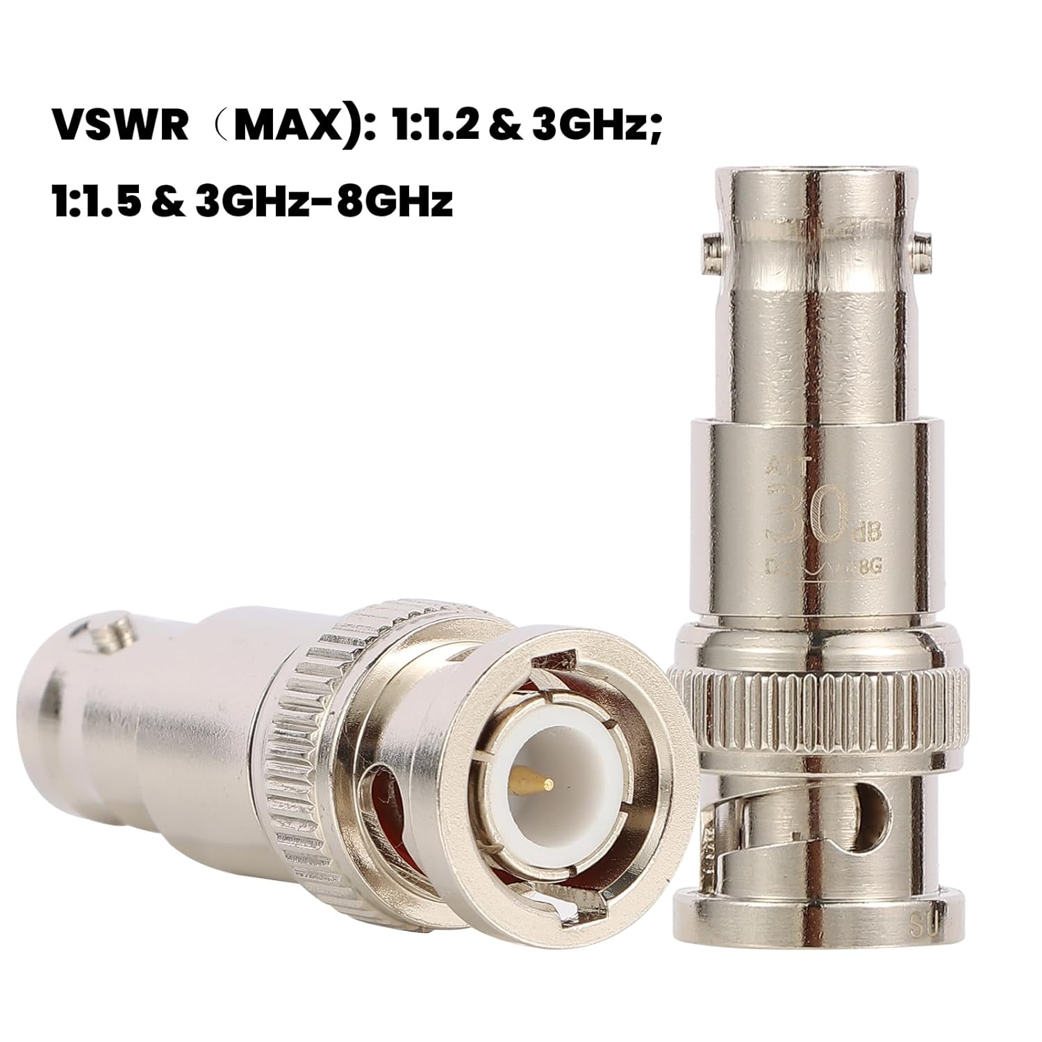 2Watt BNC 10dB Attenuator,DC-8GHz, 50 Ohm, Precision Coaxial Signal Reduction for Lab/Test Equipment
