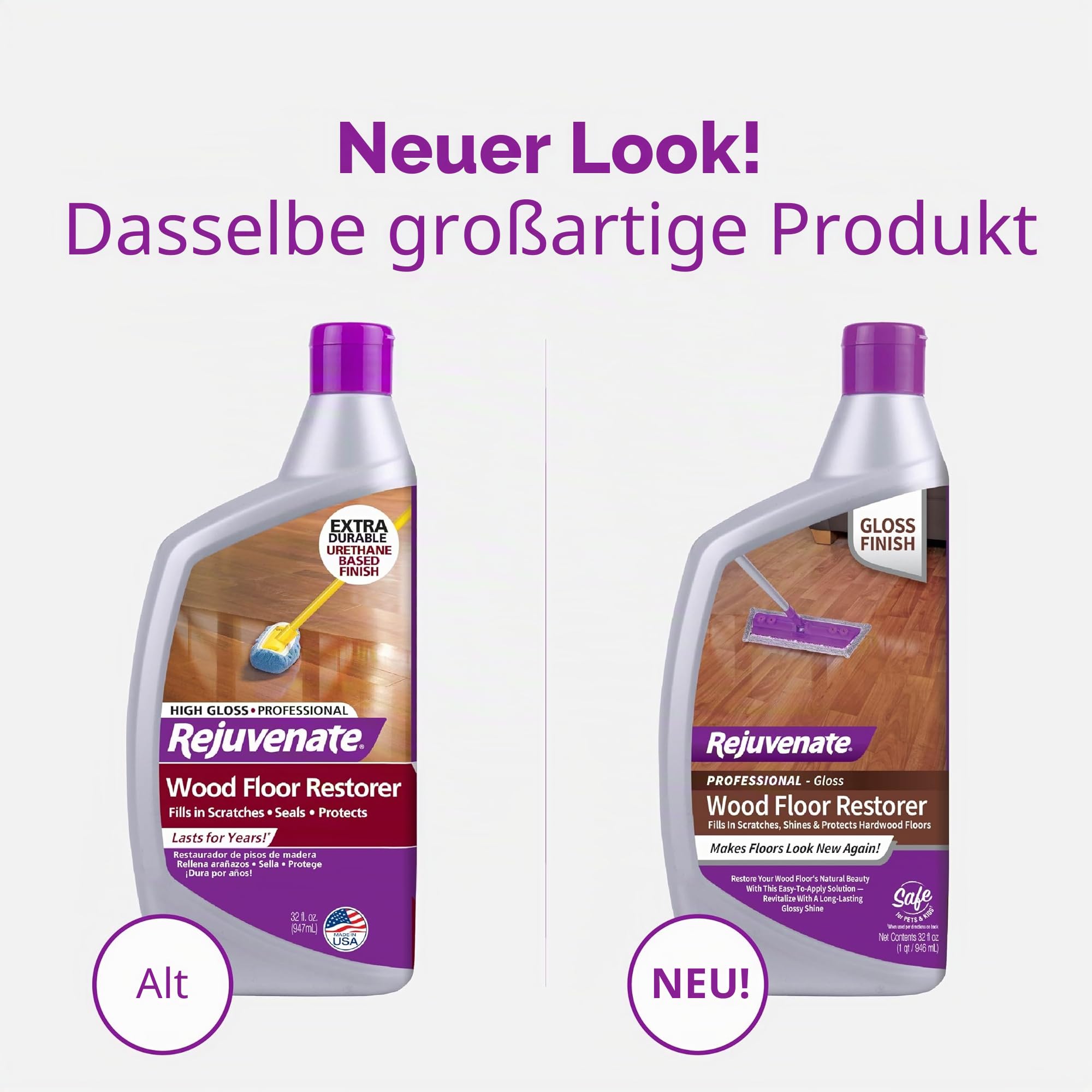 Rejuvenate Hartholz-Restaurator Professioneller Holzbodenreiniger und-politur, Holz, Hochglanz, Restorer 32oz, 32