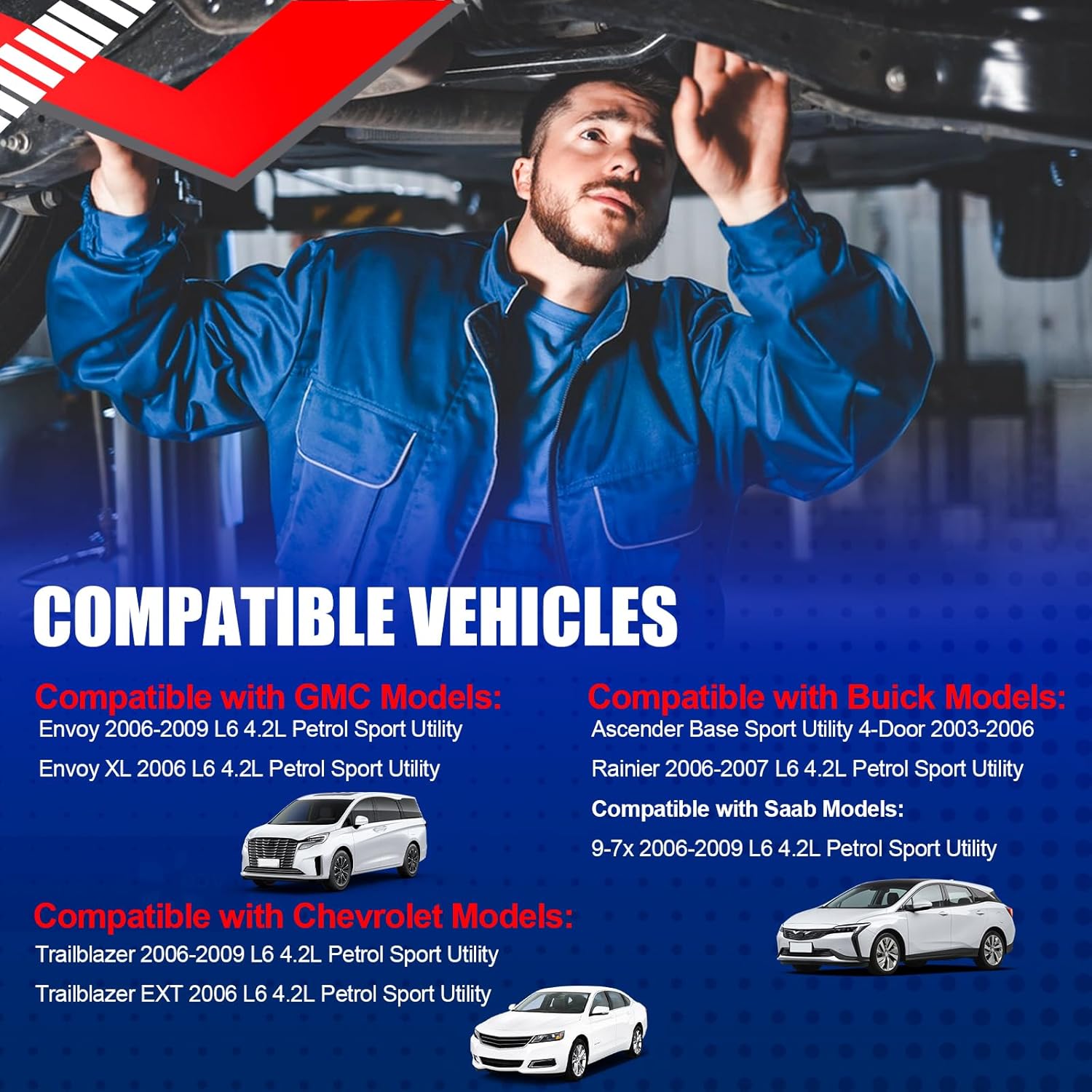 SMMS 911-150 Secondary Air Injection Check Valve for 4.2L Gas Engine Compatible with Chevy Trailblazer, Buick Rainier, GMC Envoy, Saab 9-7x, 2006-2009 Replaces OE: 12619110