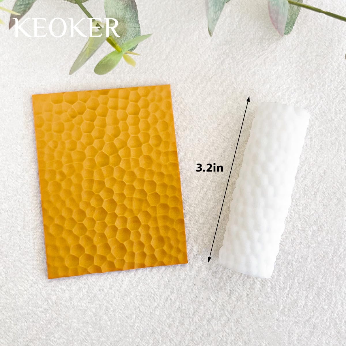 KEOKER Hammered Texture Roller for Clay, Like Polymer Clay Texture Sheets