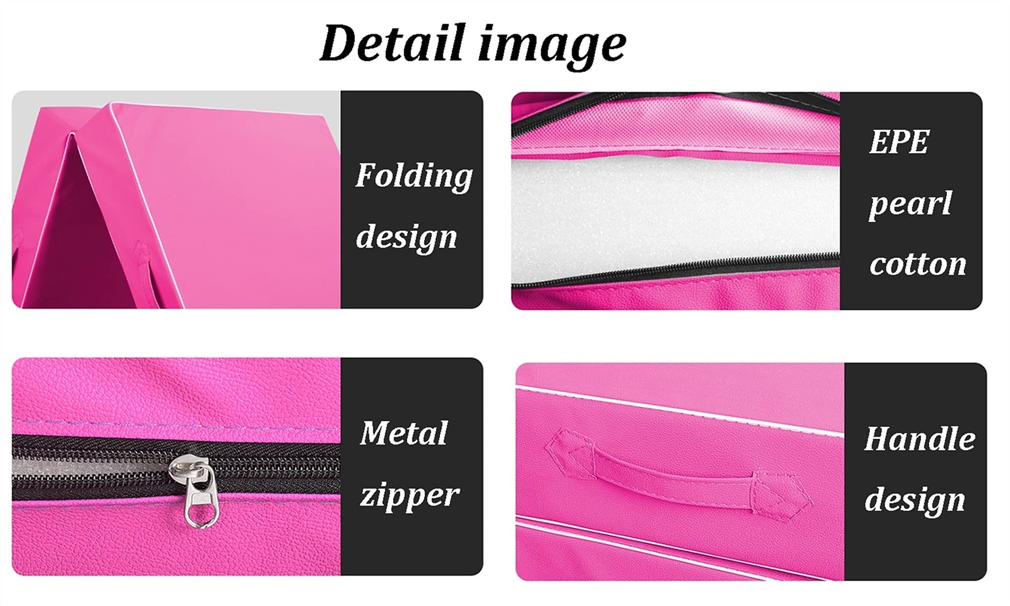 Tappetino Pieghevole Ginnastica Pieghevole PU. Ginnastica Tumbling, Tappetino per Esercizi con Maniglie, Push-up, Fitness, Ginnastica Tappetino da Allenamento (Color : Purple2, Size : 120x60cm)
