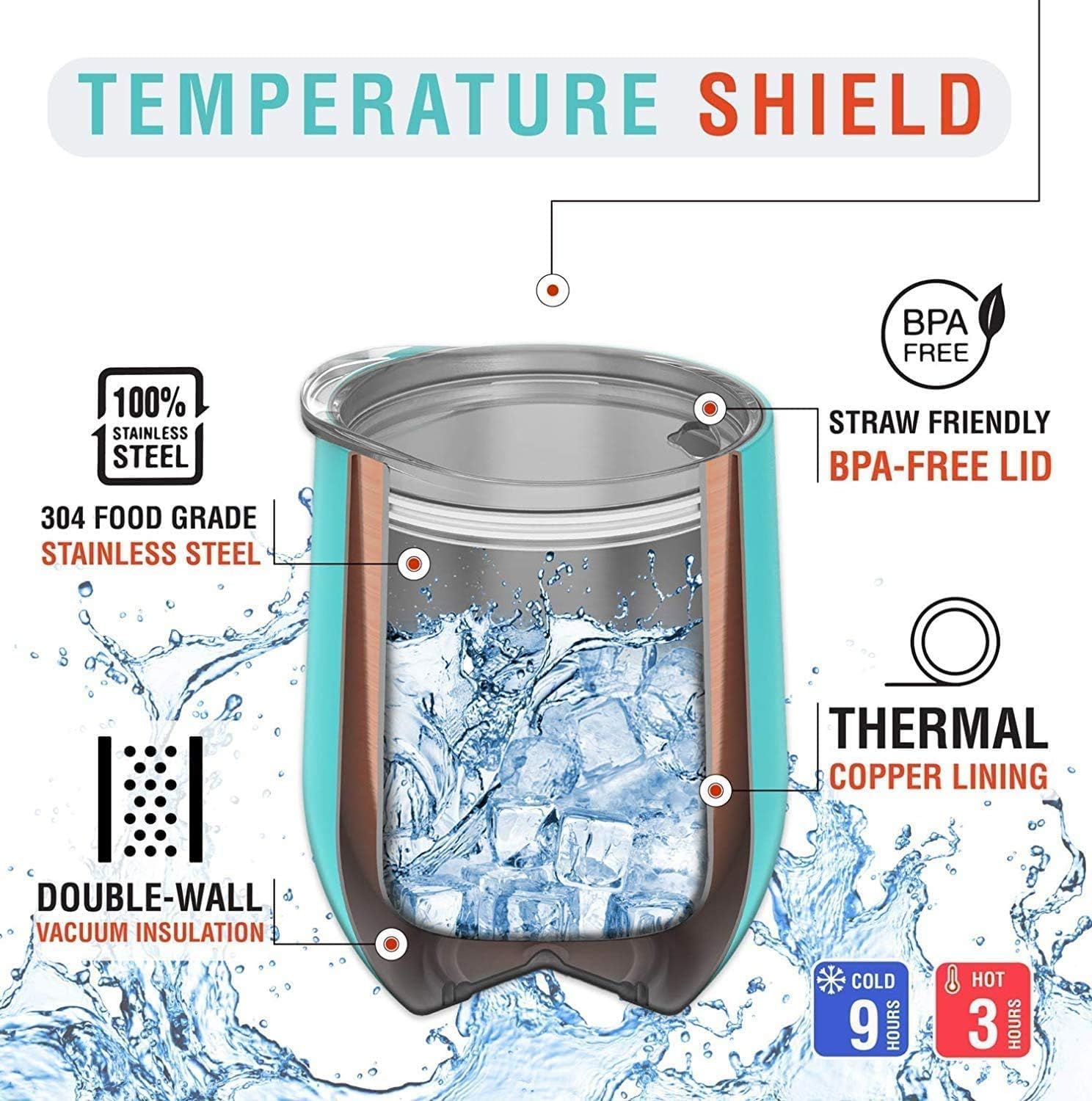 CHILLOUT LIFE 12 oz Stainless Steel Wine Tumbler with Lid - Double Wall Vacuum Insulated Wine Cup Glass Keeping Cold & Hot for Coffee, Champagne, Cocktails, Ice Cream - Powder Coated Pink - Image 7