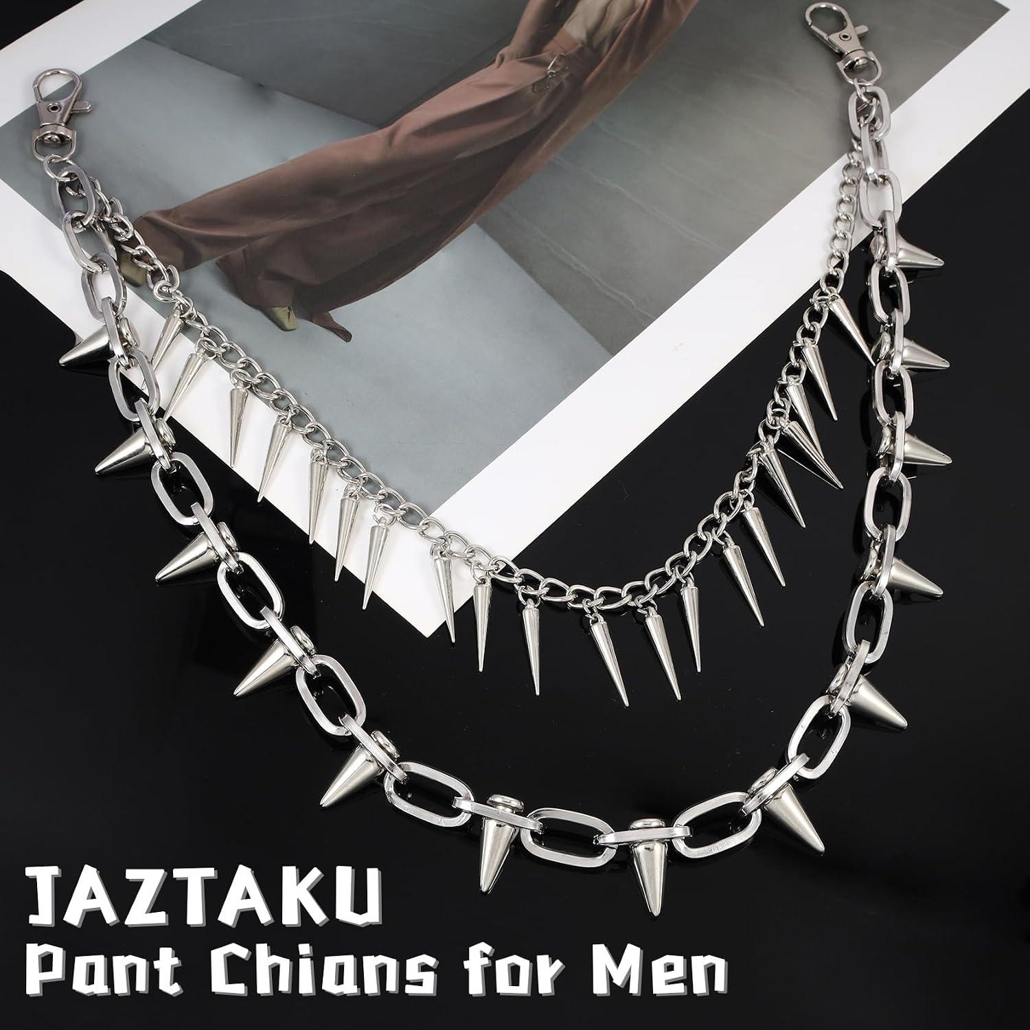 Pant Chain Punk Spike Link Pocket Chains for Wallet, Pants, Jeans - Goth Accessories for Men and Women