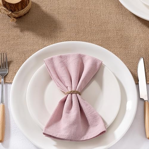 Vista 10 de MLMW Juego de 6 servilletas de tela color marrón nude, de lino, rústicas, de algodón, lavables a granel, de 16 x 16 pulgadas, para decoración de Piel