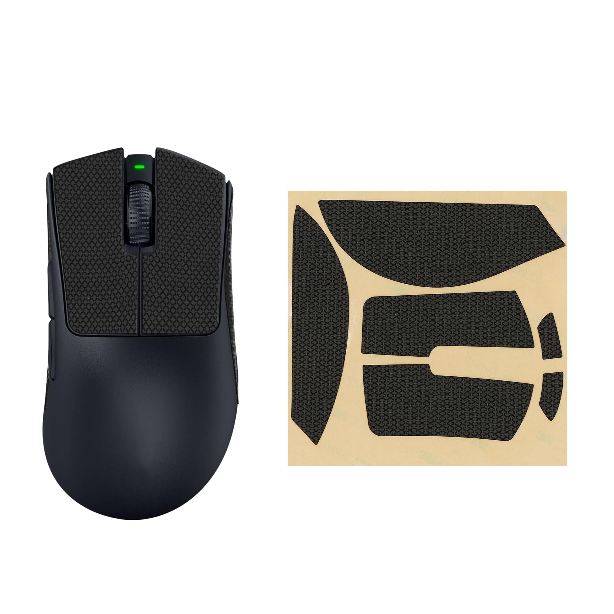 kwmobile Nastro Antiscivolo per Mouse da Gioco Compatibile con Razer DeathAdder V3 Pro Griptape - Facile da Applicare e Sottile - 0,5 mm - nero