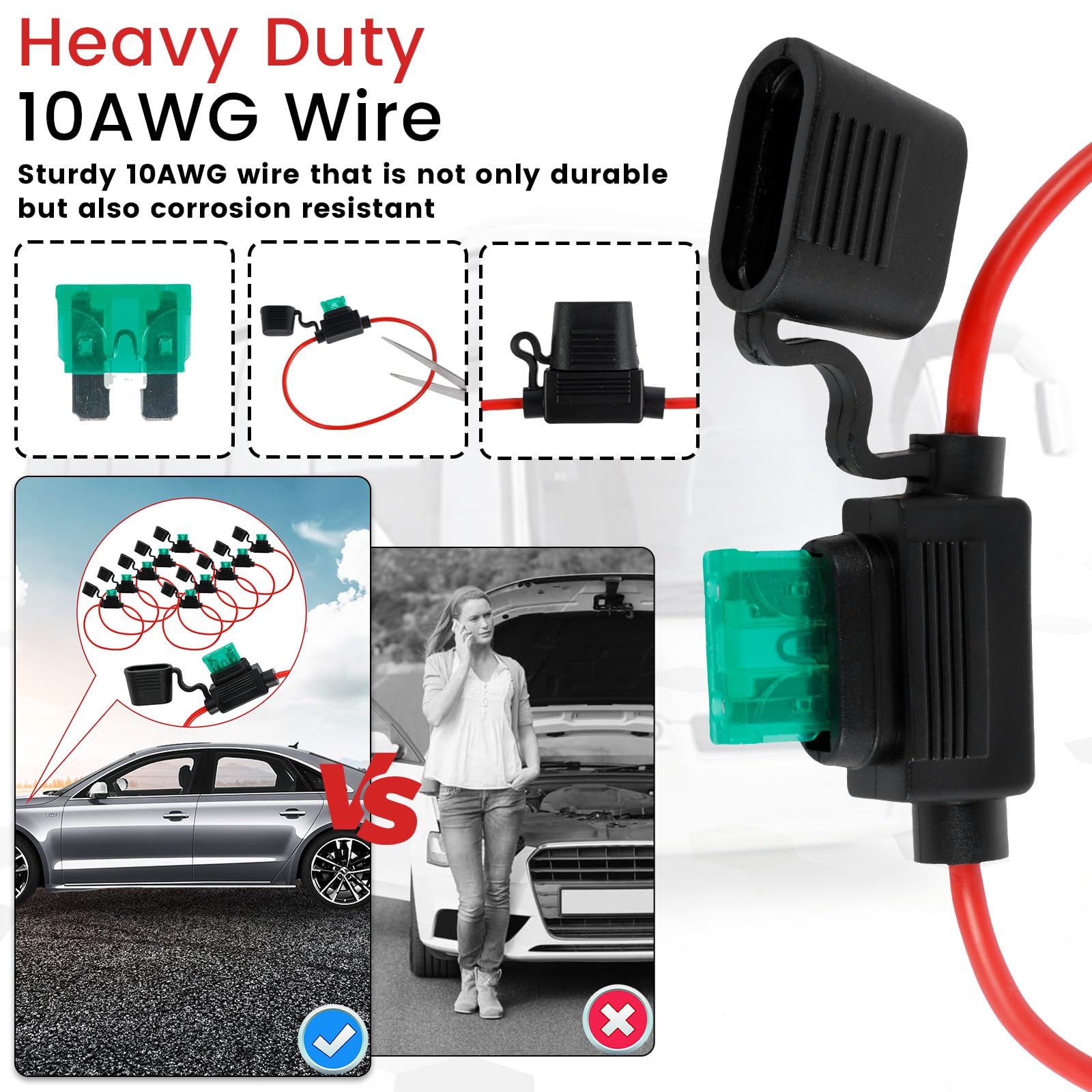MTA Watertight Universal Tin Fuse Holder - 30A, 1 Fuse Kit, For Cars, Motorcycles, Boats & Industrial Machines