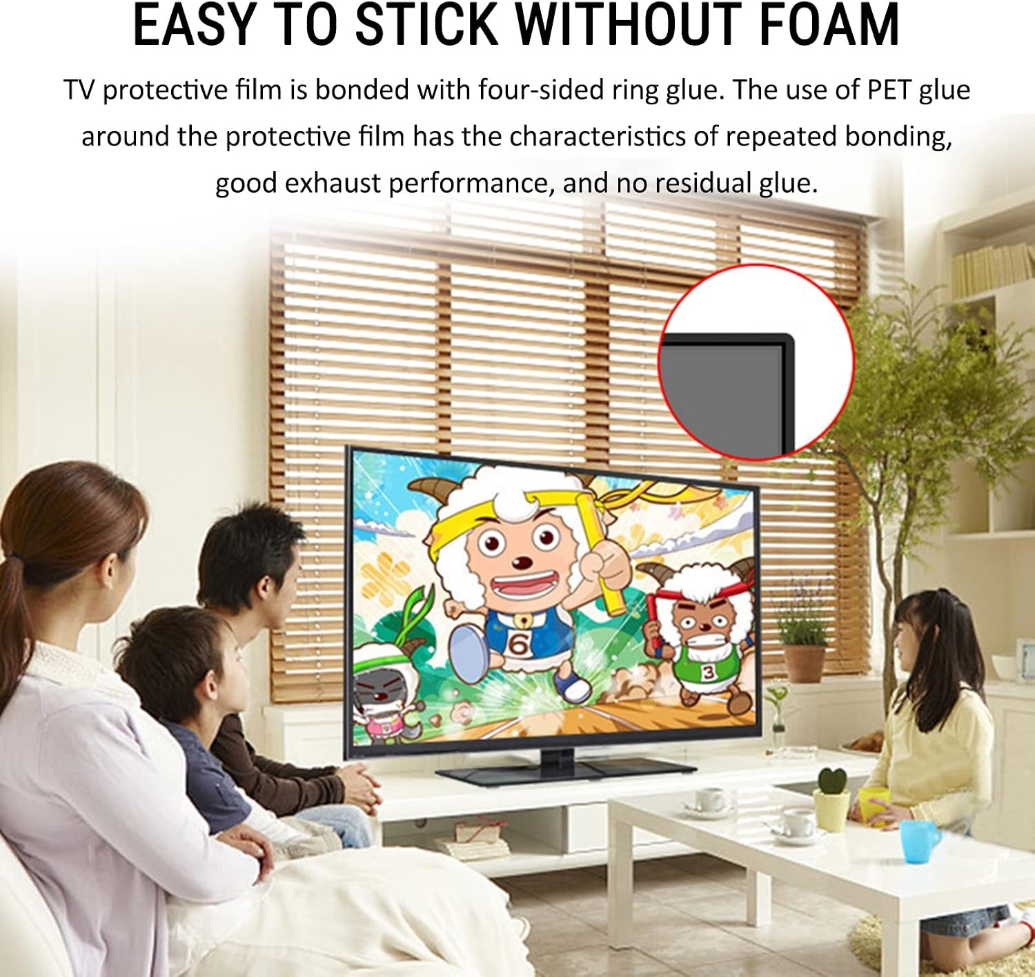 Matte Anti-Glare/Anti-UV TV Screen Protector Anti Blue Light Protector Film Relieve Computer Eye Strain and Help You Sleep Better 50" 1101 * 620mm
