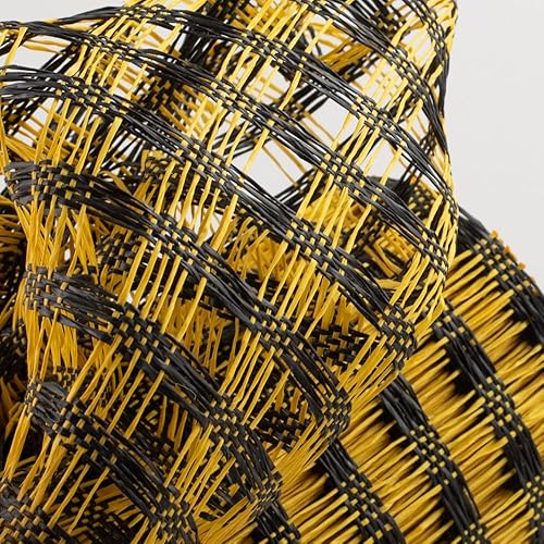 Miniatura 5 de Malla decorativa de arpillera de poliéster, 10" x 10 yardas (beige, negro)