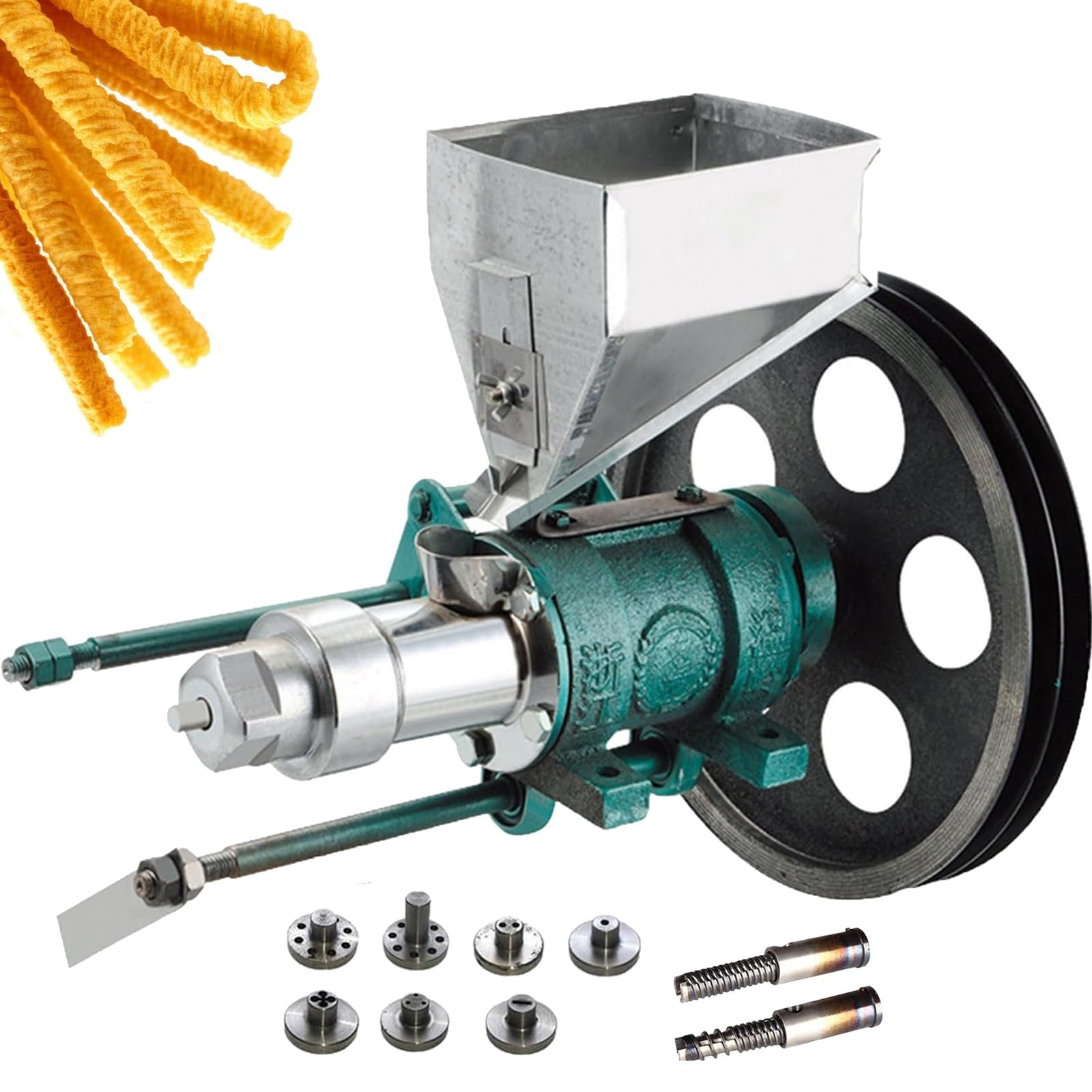 YNIYUJKL Puffed Food Extruder Machine, Rice Corn Puffing Extrusion Maker With 7 Replaceable Molds, 25-50 Kg/H Snack Making Tool, For Commercial Food Processing And Homemade Snack Creat