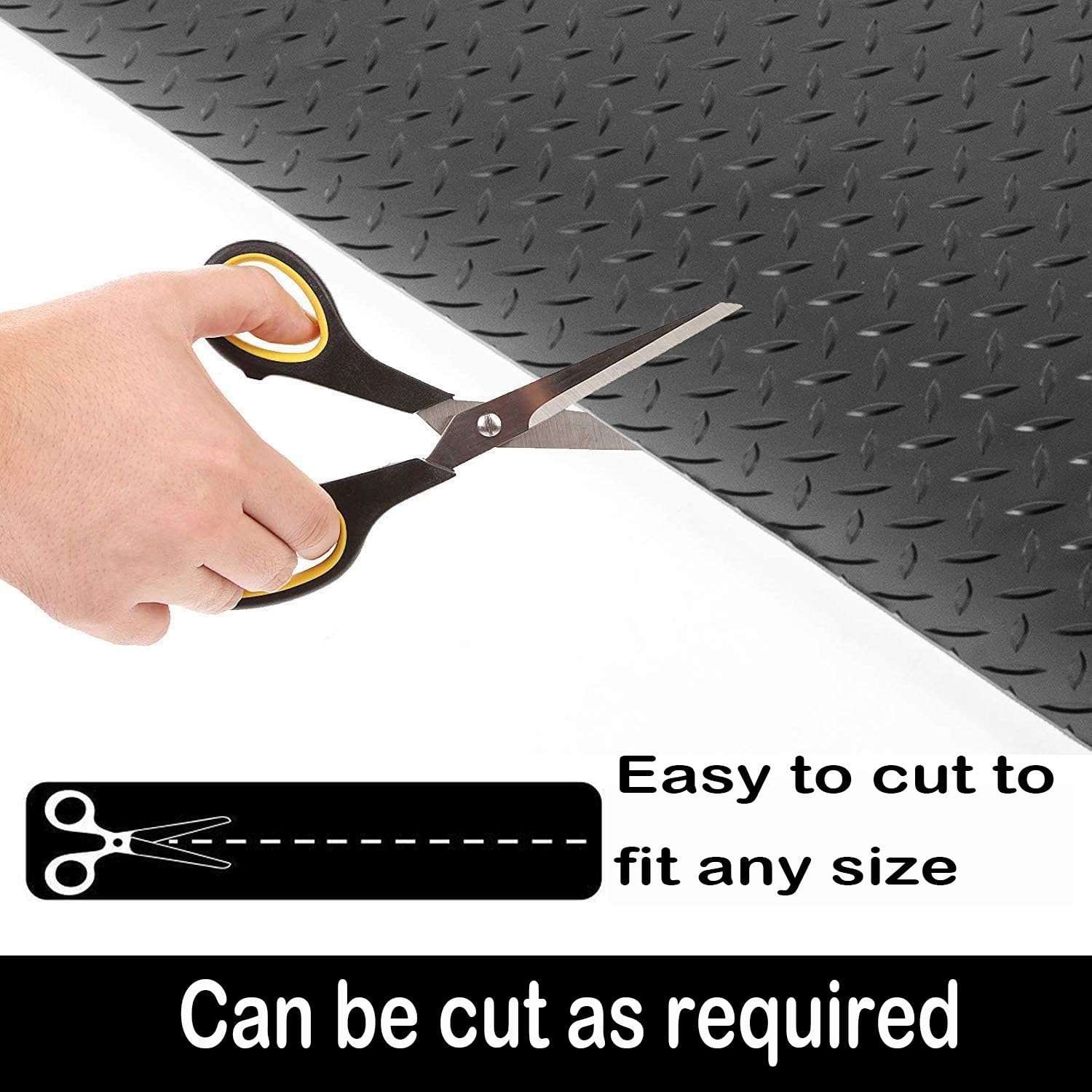 tonchean Garage Floor Mat, 3.3 x 16.5FT Heavy Duty Rubber Diamond Garage Mats Anti Slip Garage Floor Runner, Water & Stain Resistant Rubber Industrial Flooring Rolls for Under Car, Black : Tools & Home Improvement