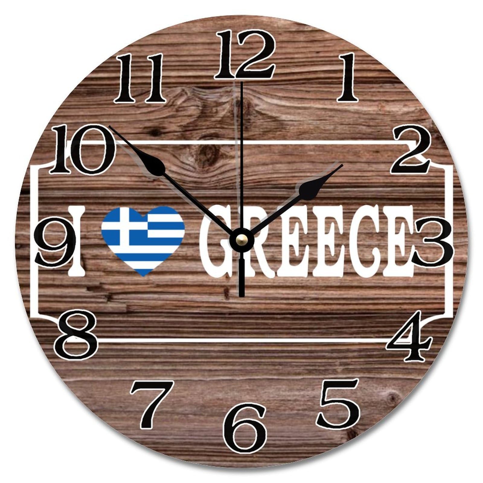 Horloge murale en bois Grèce cadeau idéal pour passionné de voyage