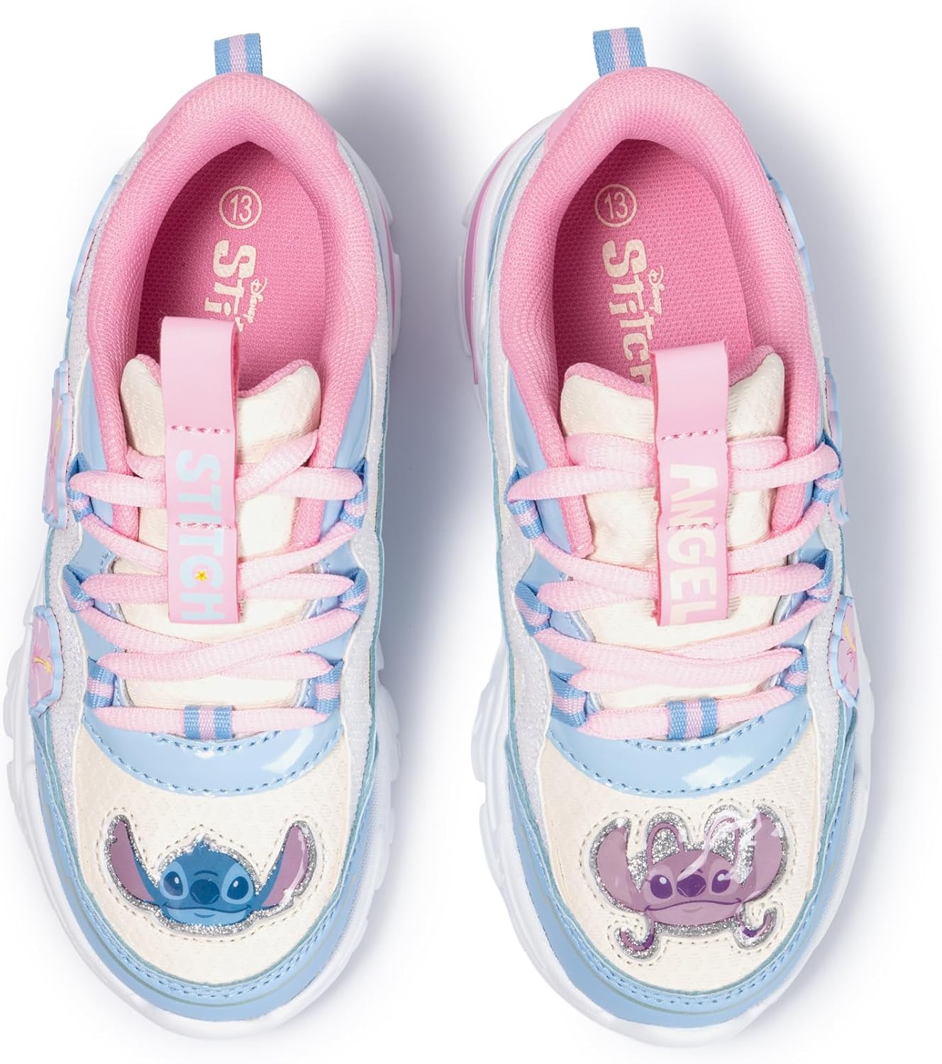 Disney Character Lilo & Stitch Officially Licensed Girls Running Shoes – Lightweight Athletic Sneakers for Kids, Lace-Up for School & Play