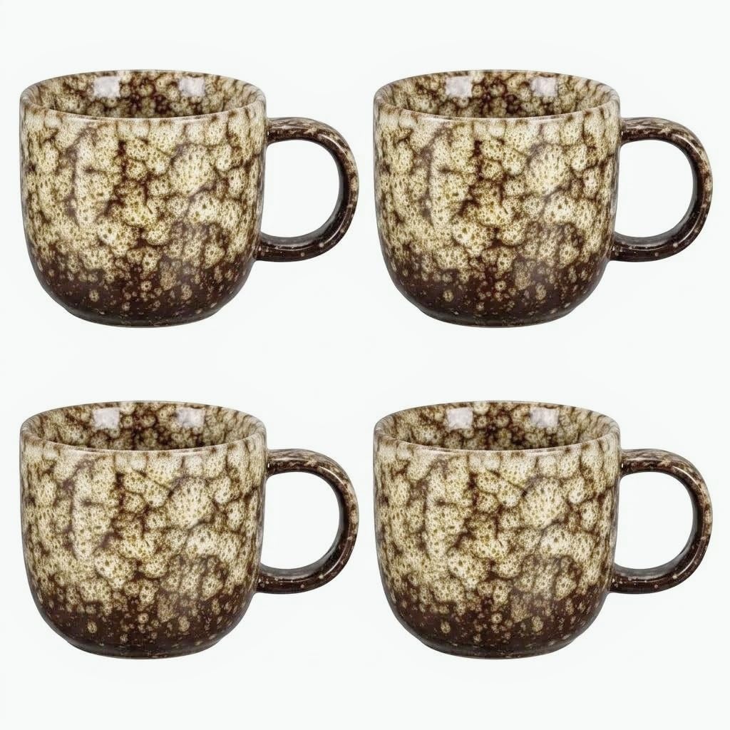 Ceramic Espresso Cups 5oz Small Modern Coffee Cup Thick Walled,Matcha Cups, Durable, Dishwasher Microwave Safe Set of 4,Tea Cups White