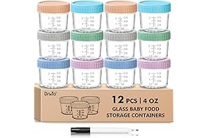 DRKIO Glass Baby Food Storage Containers: Preserve Homemade Goodness