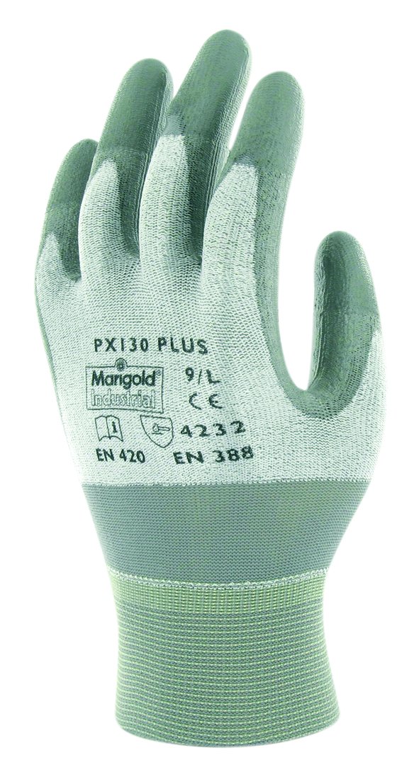 Ansell PX218 Guanti Di Protezione Meccanica Antitaglio, Taglia 8 (12 Paia) - Rivestimento Parziale, Verde, Alta Destrezza