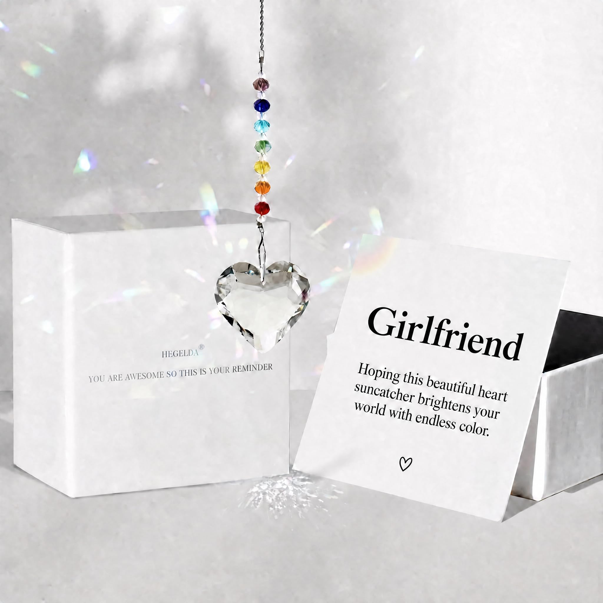 Hegelda Birthday Gifts for Girlfriend Crystal Suncatcher Christmas Ornament Decor