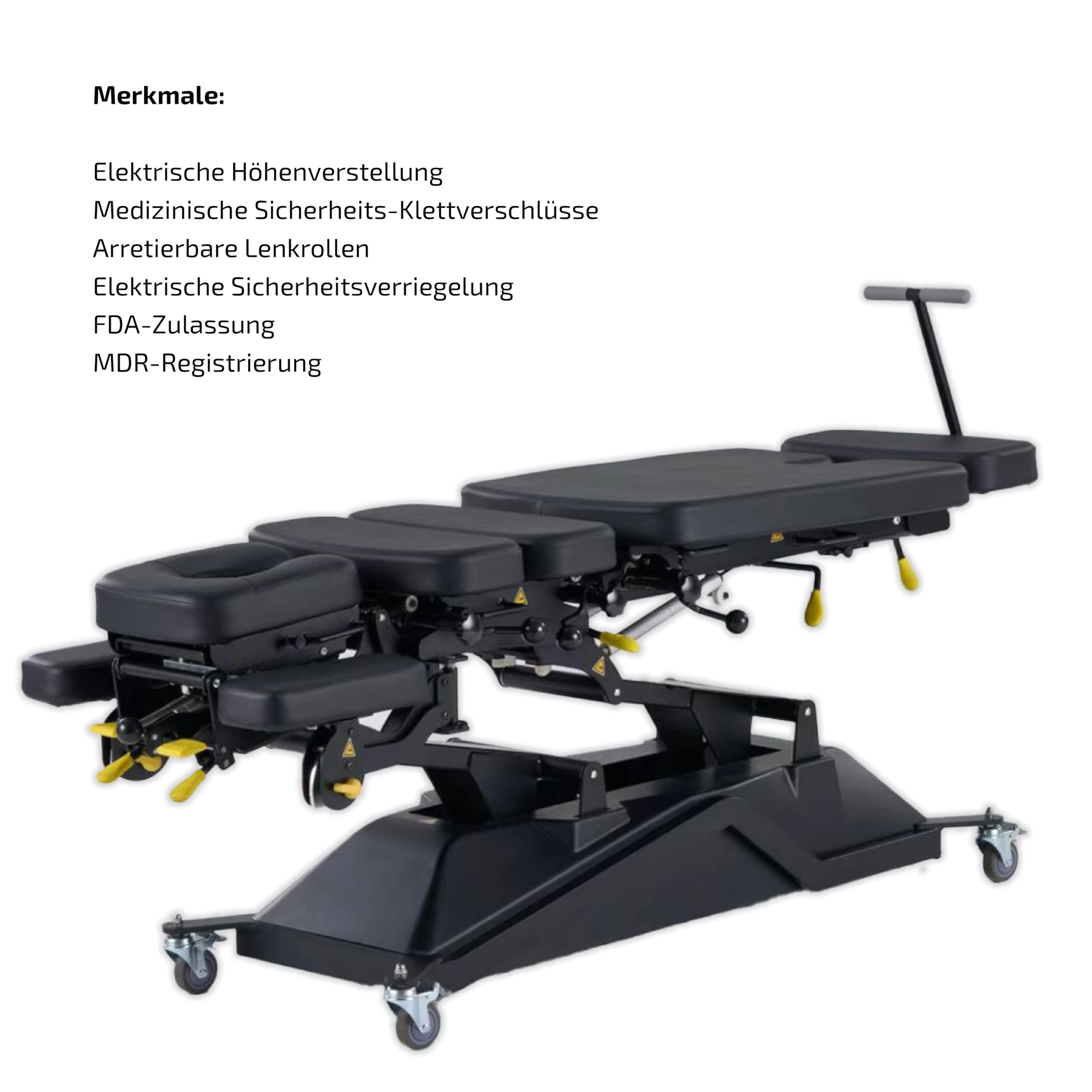 Professionelle Chiropraktik-Liege Herrington-481 – Elektrisch Verstellbar mit Integrierten Drops, Traktion und Flexion – Mit 1 Zusätzlichem Drop Gratis (Thorakal/Becken)