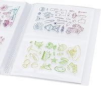 Vista 1 de GLOBLELAND 80 bolsillos transparentes para álbumes de almacenamiento, troqueles de corte, bolsa de almacenamiento en relieve, carpeta de tarjetas