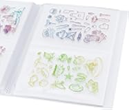 GLOBLELAND 80 Pockets Clear Stamps Storage Album Cut Dies Storage Bag Embossing Folder Keeper Cards Folder Bag for DIY Scrapbooking Arts Crafts Collecting 5.11x7inch