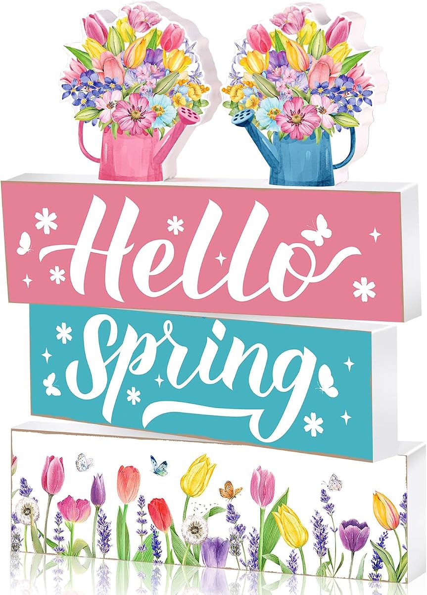 5 Pcs Spring Tiered Tray Decor Flower Book Stack Decor Farmhouse Mini Faux Decorative Books Bundle Easter Decorations for Spring Easter Home Table Centerpieces(Flower)