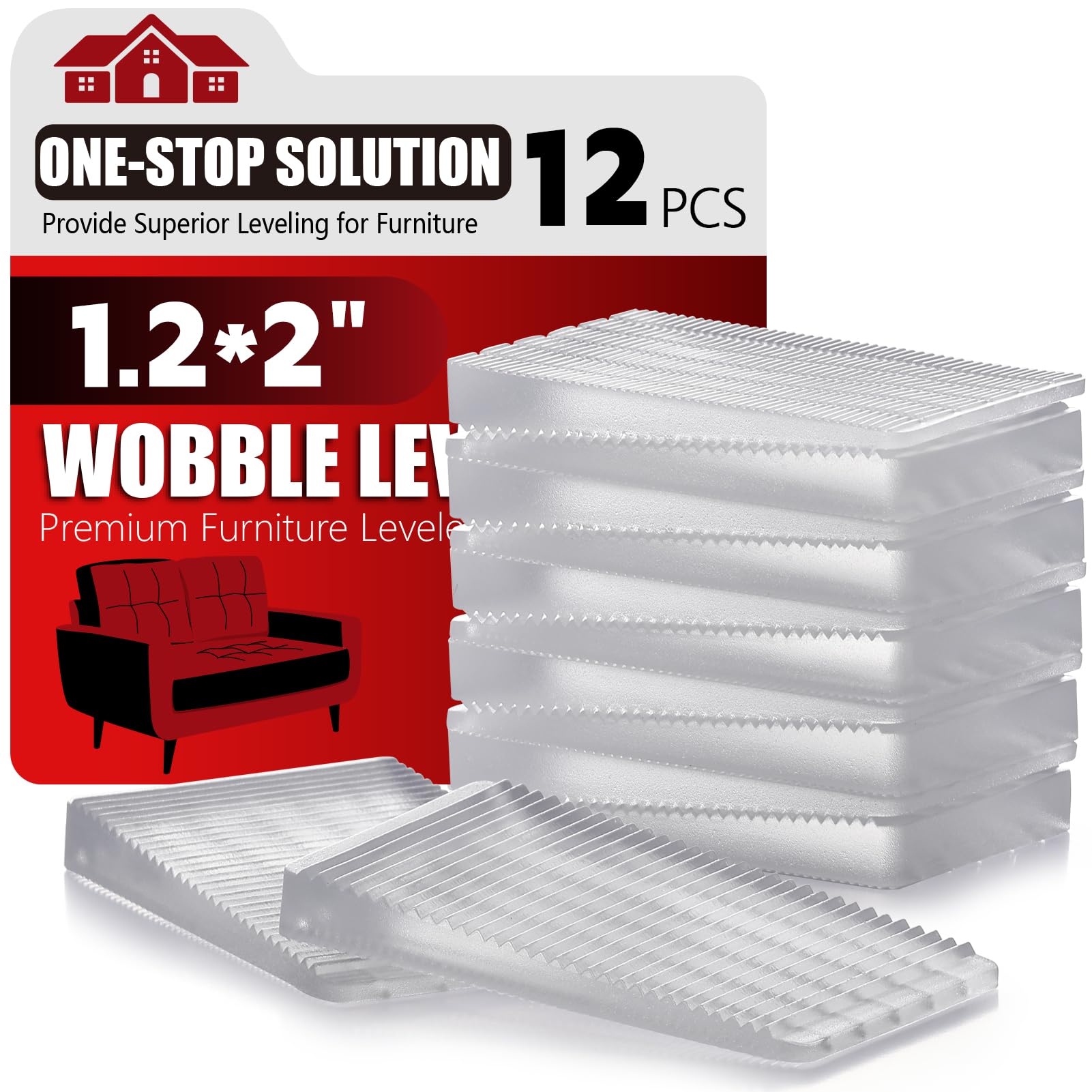 Leveling Shims - 12 Pack for Furniture & More -1