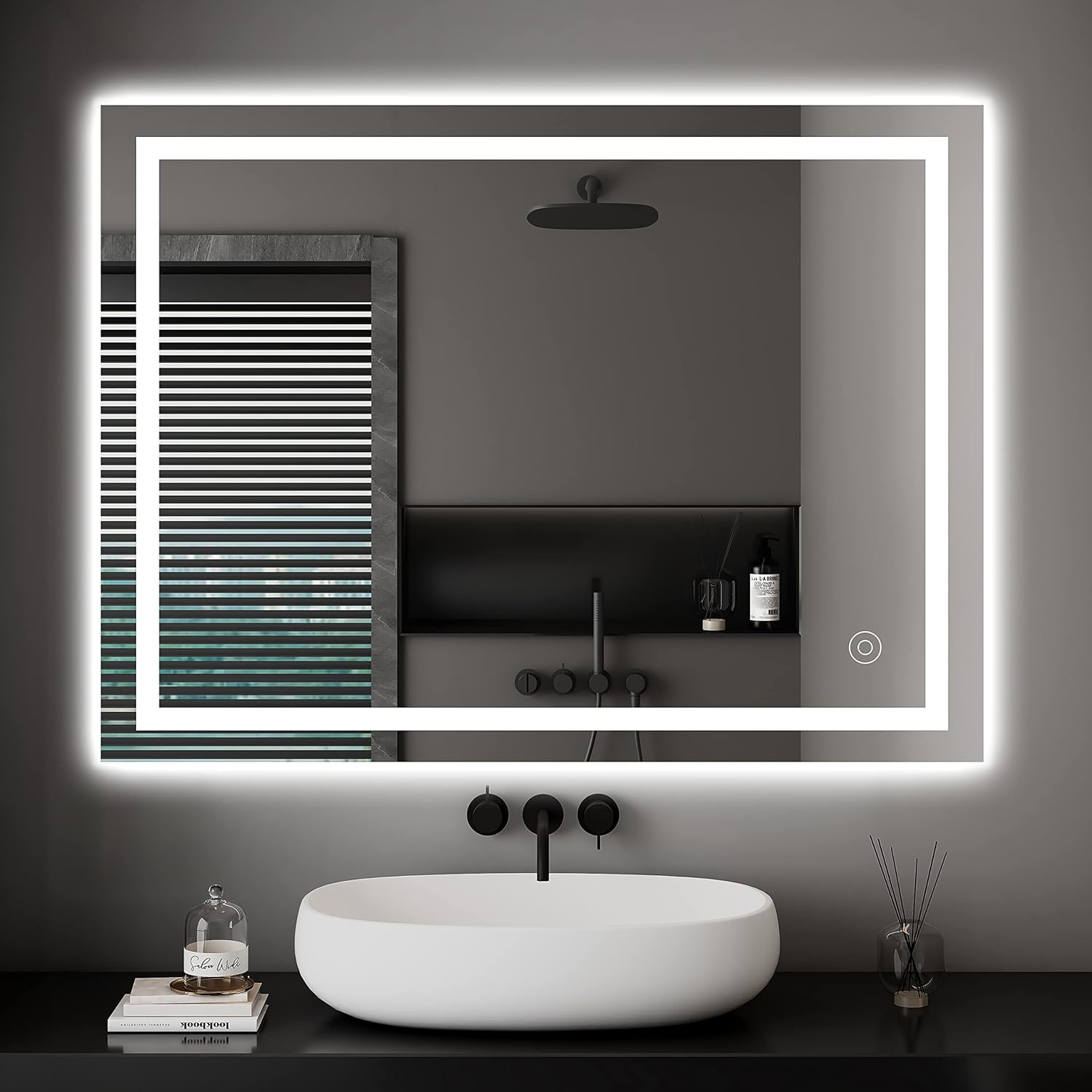 Dripex LED Vanity Bathroom Mirror installed in a modern bathroom