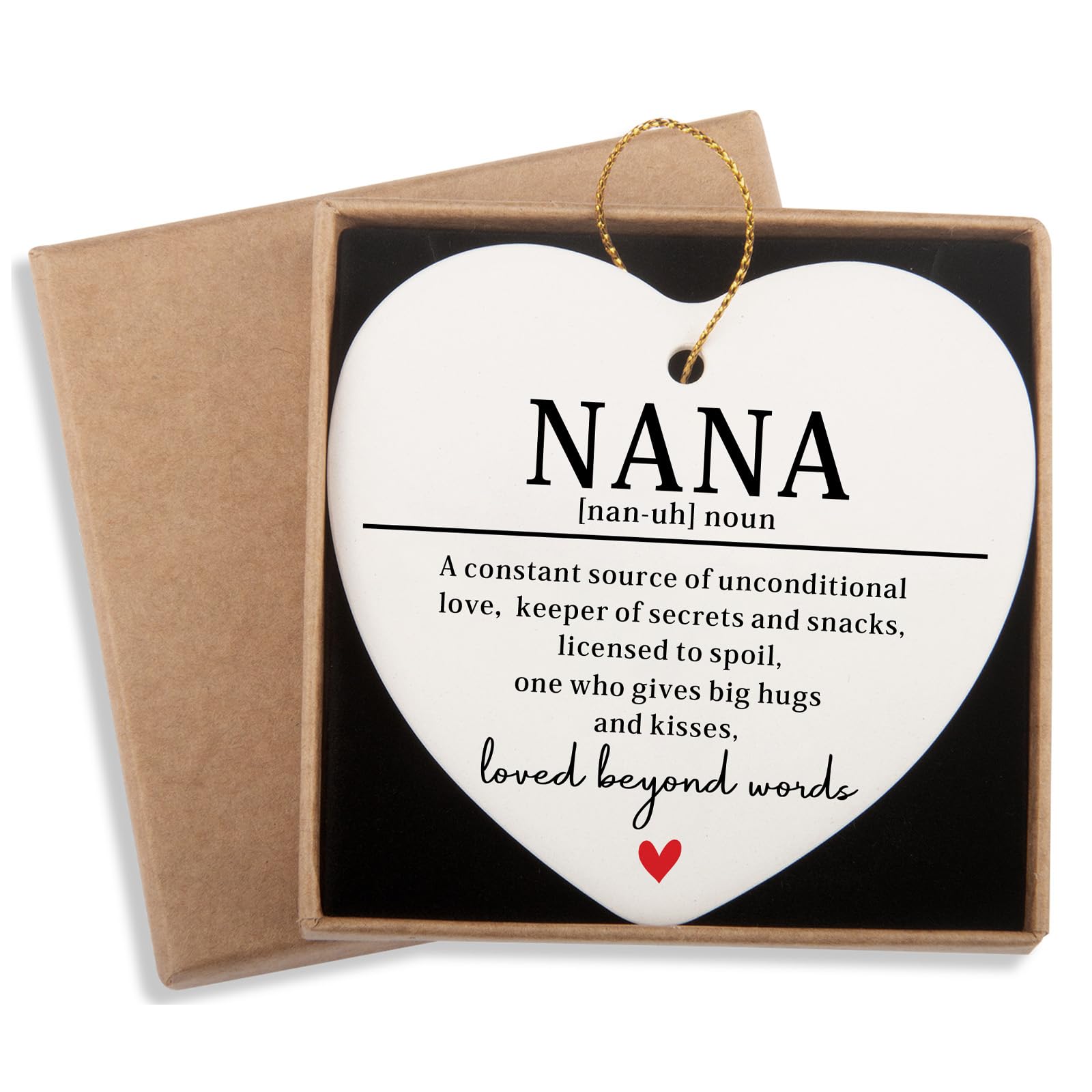 Nana's Best Grandma Ever Keepsake Ornament - Ceramic Gift for Grandma from Grandchildren - Birthday & Christmas