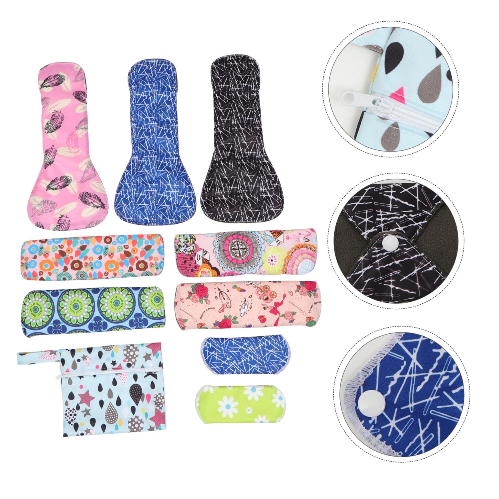 Beaupretty 9piezas Toalla Sanitaria Bambú Toallas Sanitarias Reutilizables Compresas Menstruales Lavables Menstruales Bambú Tapete de Lactancia para Uso Diario