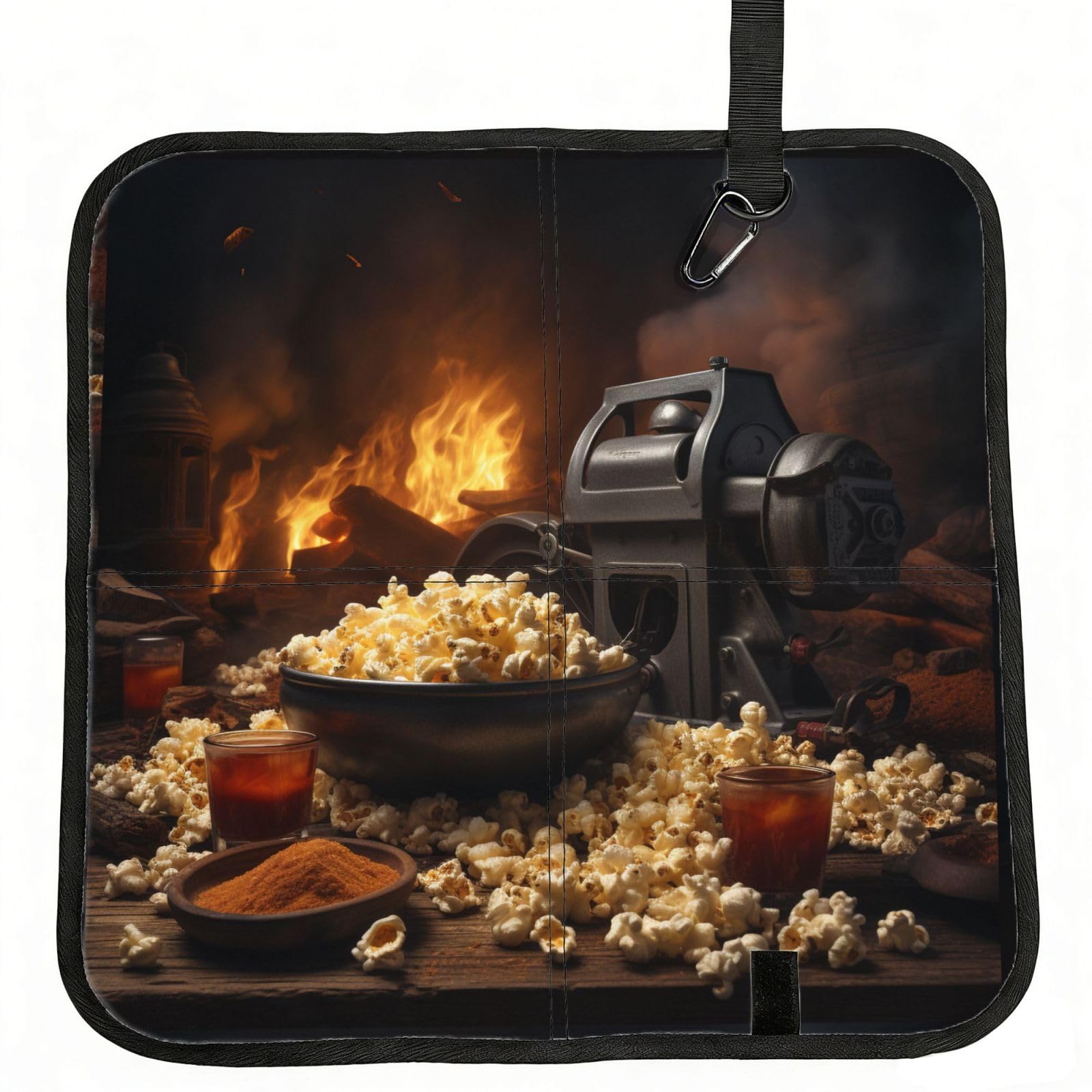 YGLHBDPBF Popcorn and Film Equipment Print Camping seat cushion,Foldable Sitting Pads,Save Backpack Space for Hiking