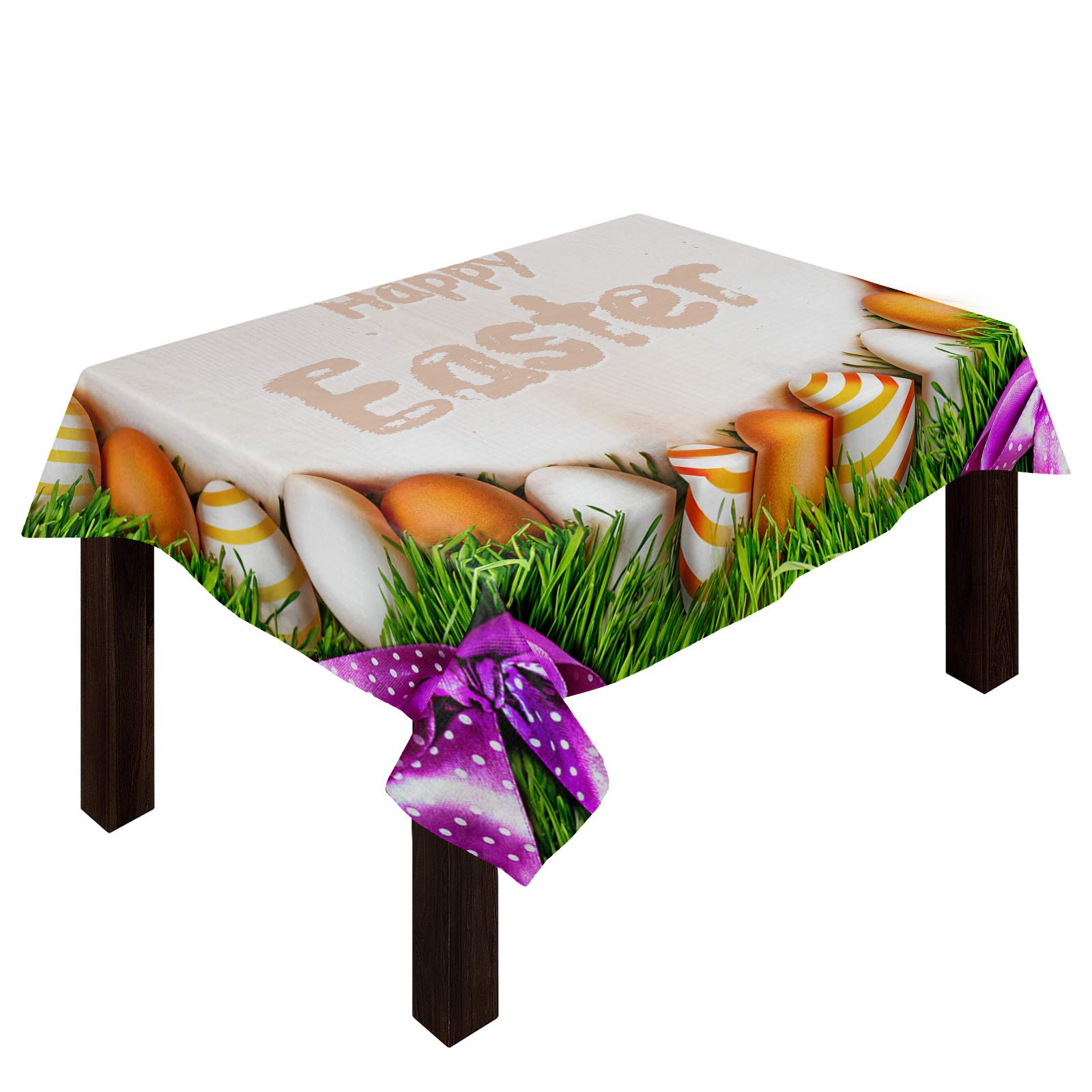 Houseall Tablecloths with Polyester Fabric, Not Fading and Dust-Proof Table Linens for Easter's Day, Weddings, Home Decoration, or Restaurants 60x90inches