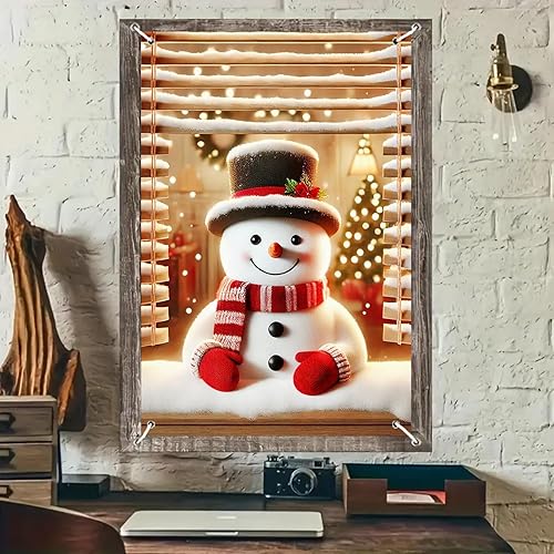 Miniatura 10 de Pancarta de Navidad para ventana de 31 x 47 pulgadas, cubierta de ventana de calcetín de Navidad, telón de fondo colgante con letrero de Feliz