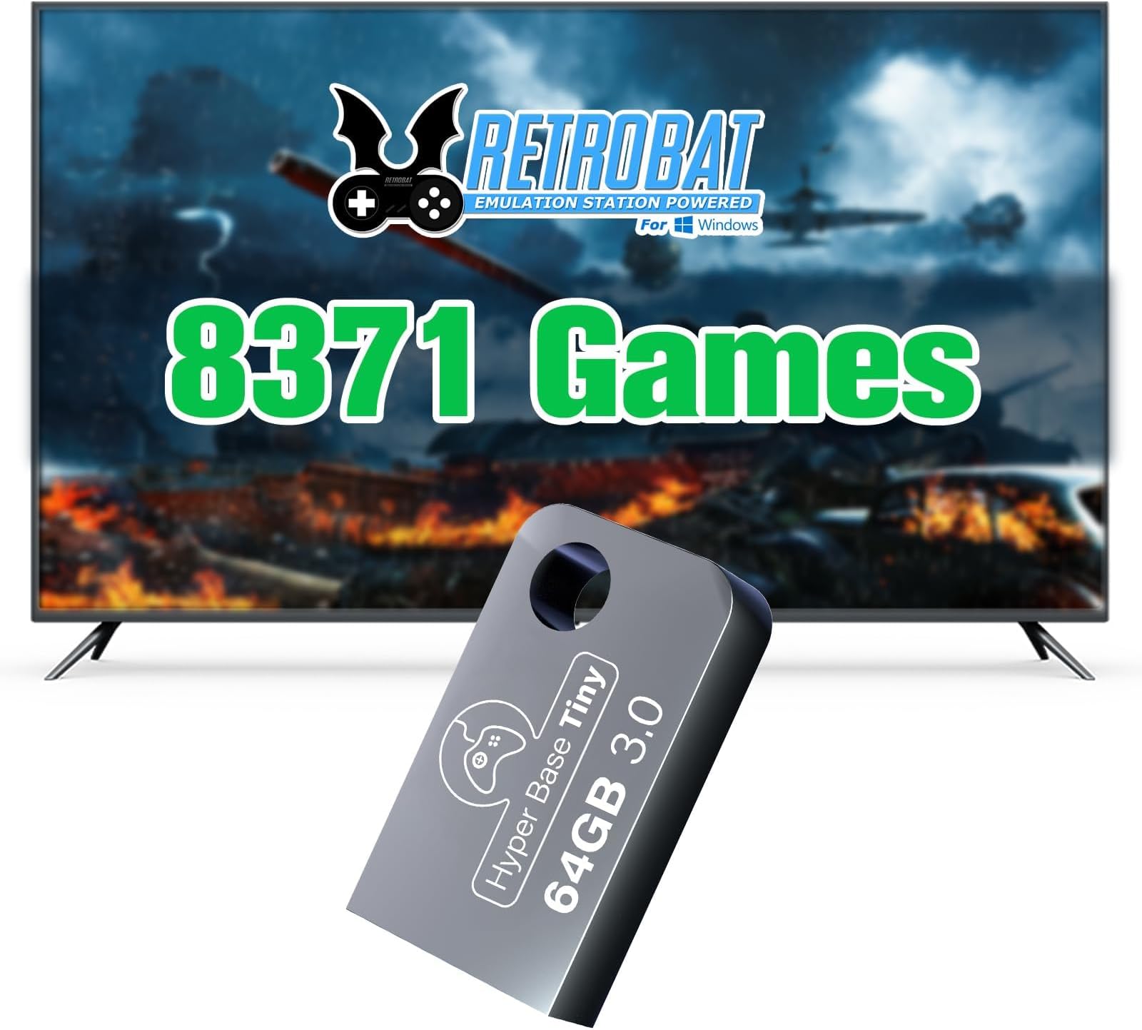 Hyper-base-tiny Portable Game Console with 8371 Classic Retro Games, Plug and Play Video Game Console for PC,MINI Game console