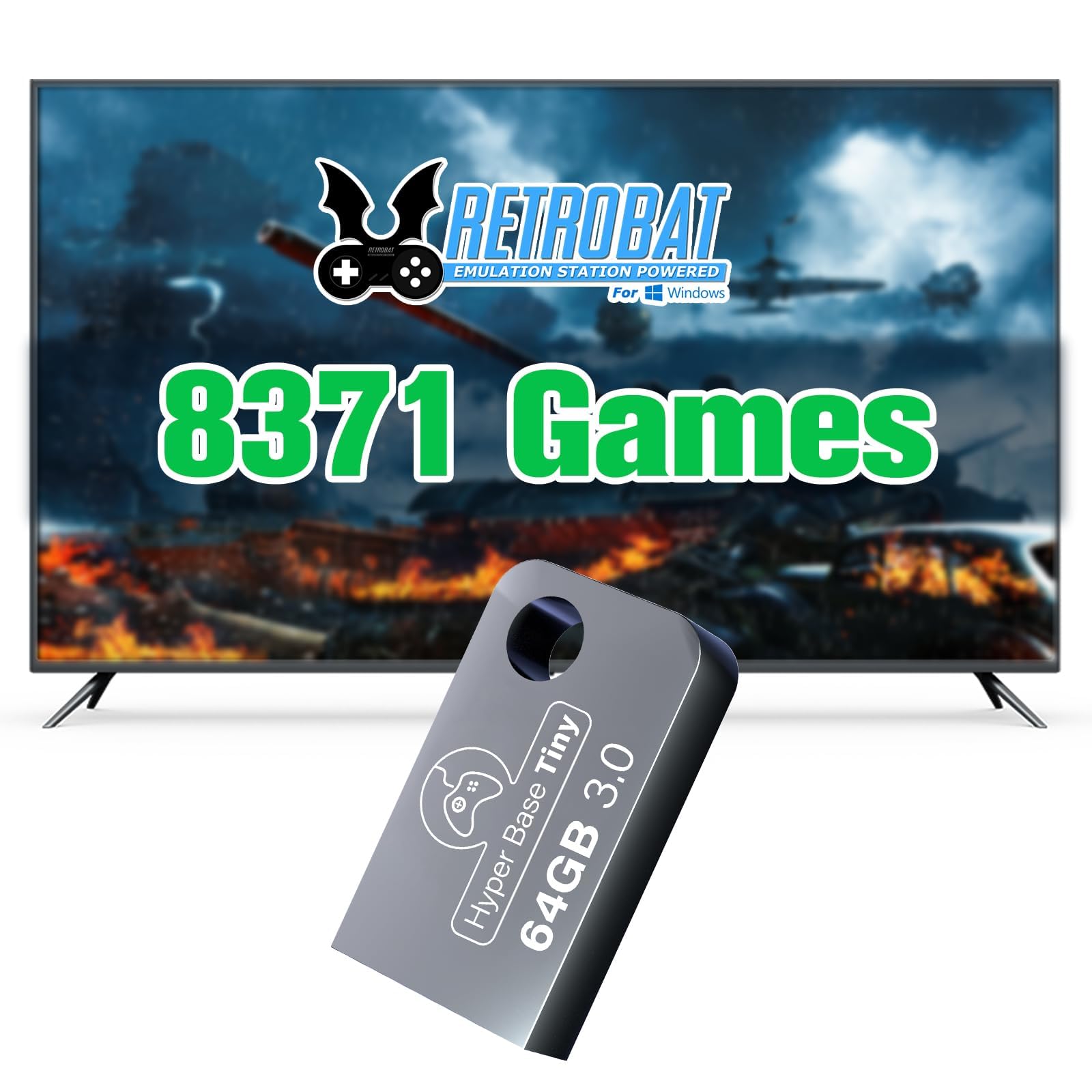 Hyper-base-tiny Portable Game Console with 8371 Classic Retro Games, Plug and Play Video Game Console for PC,MINI Game console