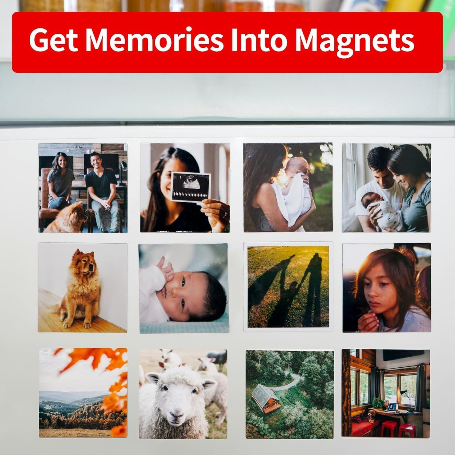 Photo Magnet Maker Machine - Create Custom Fridge Magnets (50x50mm, 80x53mm, 90x65mm) - DIY Magnet Button Maker Supplies for Home & Office Use