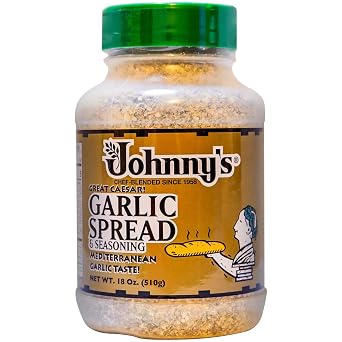 Johnnys - Garlic Spread & Seasoning - 18 oz | Garlic Seasoning Blend, Great For Bread, Pasta, Vegetables, Meats, Marinades, Dips & Everyday Cooking