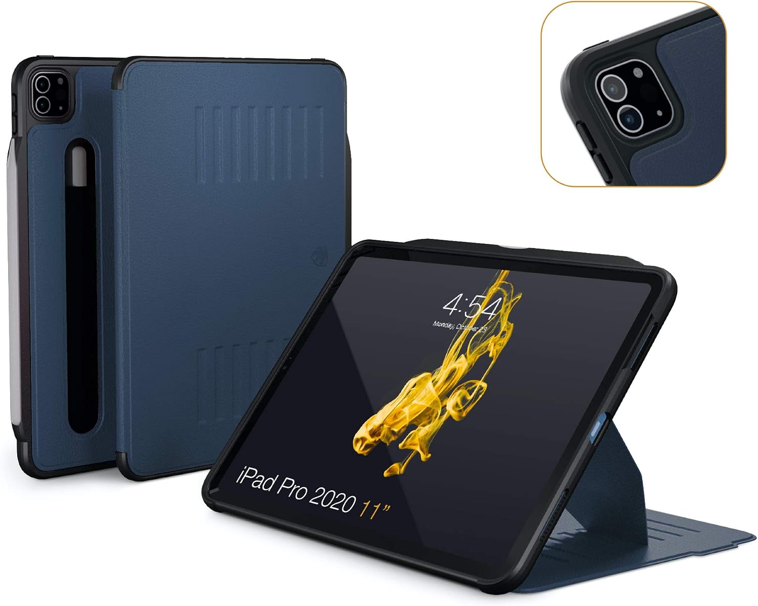 ZUGU CASE (New Model) The Alpha Case for 2020 iPad Pro 11 inch (2nd Gen) - Ultra Slim Protective Case - Wireless Apple Pencil Charging - Convenient Magnetic Stand & Sleep/Wake Cover (Navy Blue)