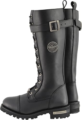 Miniatura 5 de Milwaukee Leather Botas de tiro alto de encaje a punta de 14 pulgadas para mujer Redondo Ancho - Mbl9355w