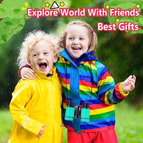 Vista 5 de Binoculares para niños, el mejor regalo para niños y niñas de 3 a 12 años, óptica de alta resolución a prueba de golpes, mini juguetes binocuolares