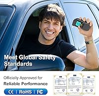 Vista 5 de Alcoholímetro, probador de alcohol portátil con circuito de grado de laboratorio, procesador de doble núcleo, pantalla LED y LCD, detección rápida