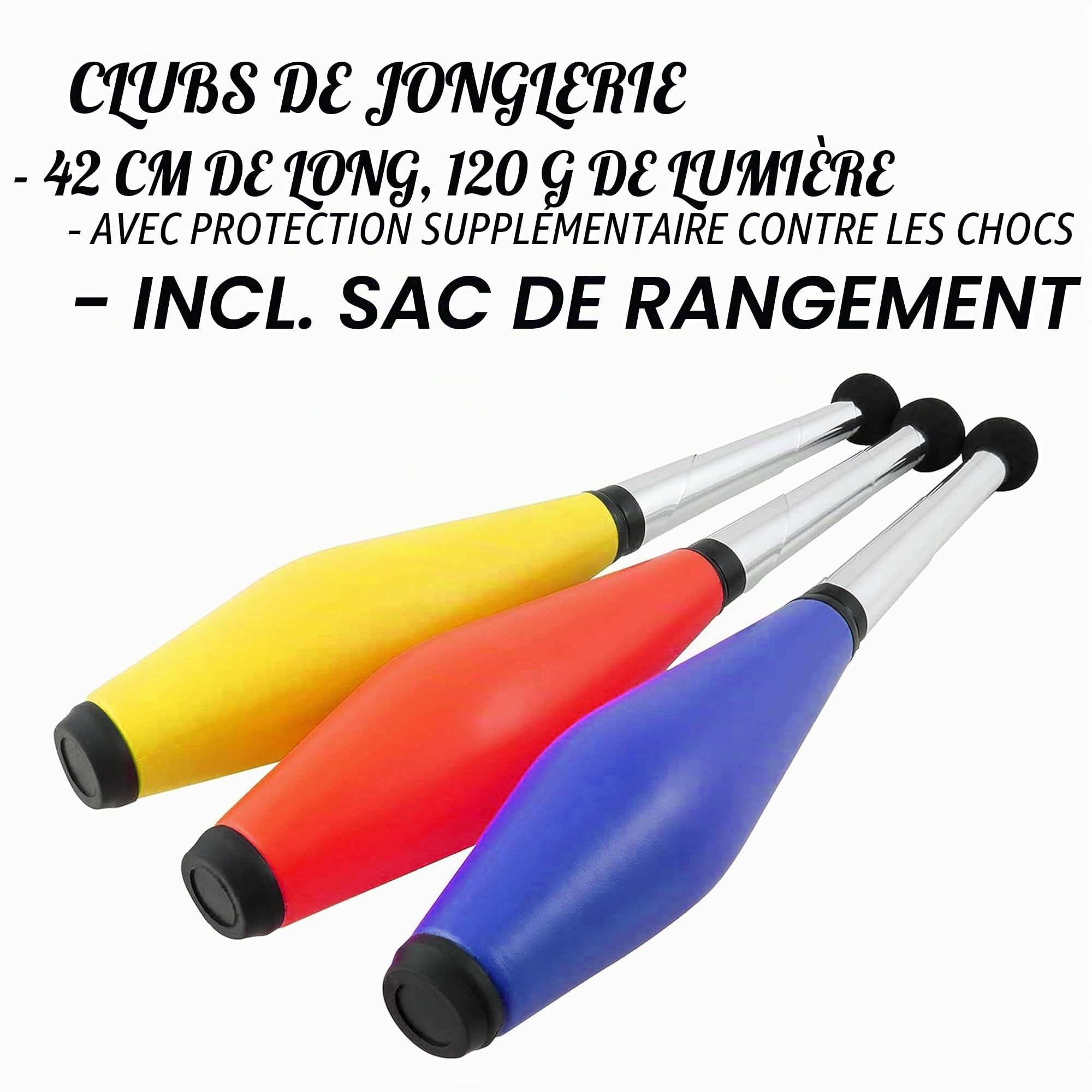 Diabolo Freizeitsport - Set de Jonglage pour Enfants et Adultes - Massues de Jonglage, Chiffons, Assiette, Balles de Jonglage et Baguette - Guide et Sac de Transport Inclus
