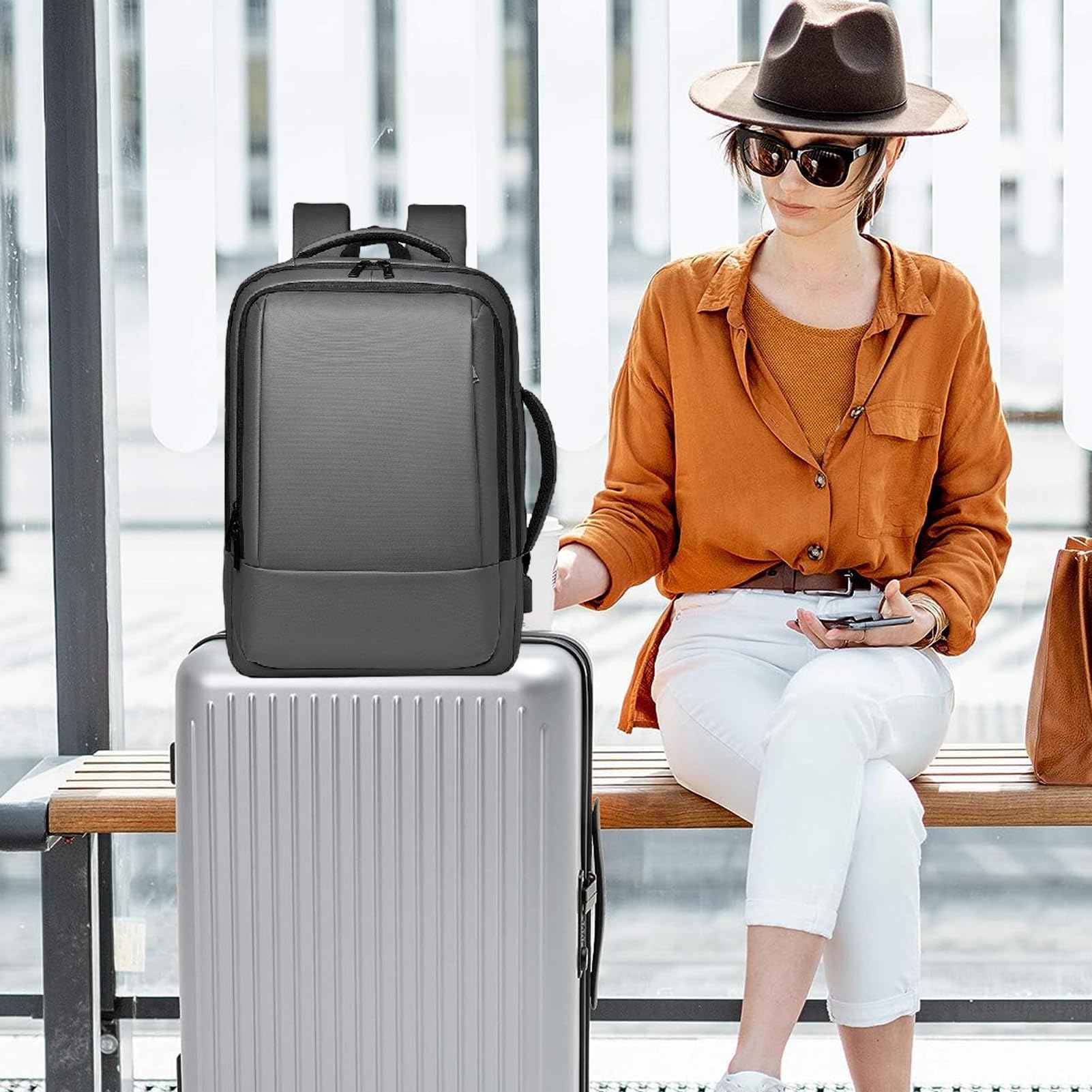 Zaino da lavoro – Borsa professionale espandibile per notebook, grande zaino da viaggio per laptop, borsa da trasporto per adulti, personale, insegnanti, impiegati, pratico accessorio funzionale per