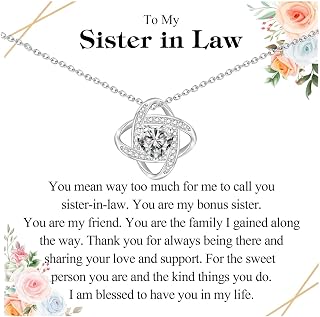Infinity Necklace Gifts for Mother in Law/ Sister in Law/ Daughter in Law/ Bonus Mom/ Step Mom -Jewerly Present as Christmas Birthday Mothers Day Valentines Day Easter Gift Stocking Stuffers for Women